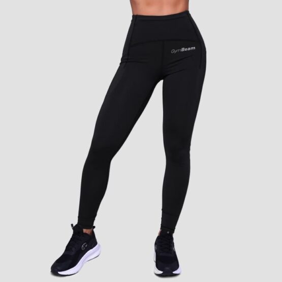 GymBeam Dámske bežecké legíny Pulse Black  LL