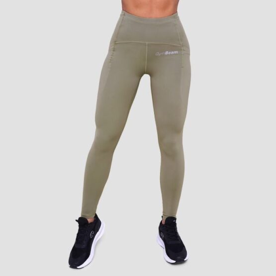 GymBeam Dámske bežecké legíny Pulse Vetiver  XSXS