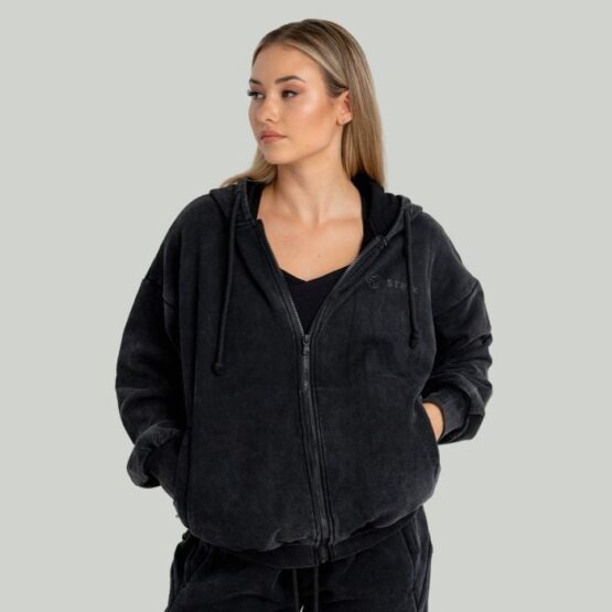 STRIX Dámska mikina Zip Washed Black  LL