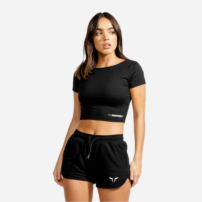 SQUATWOLF Dámske tričko CropTop Black  L