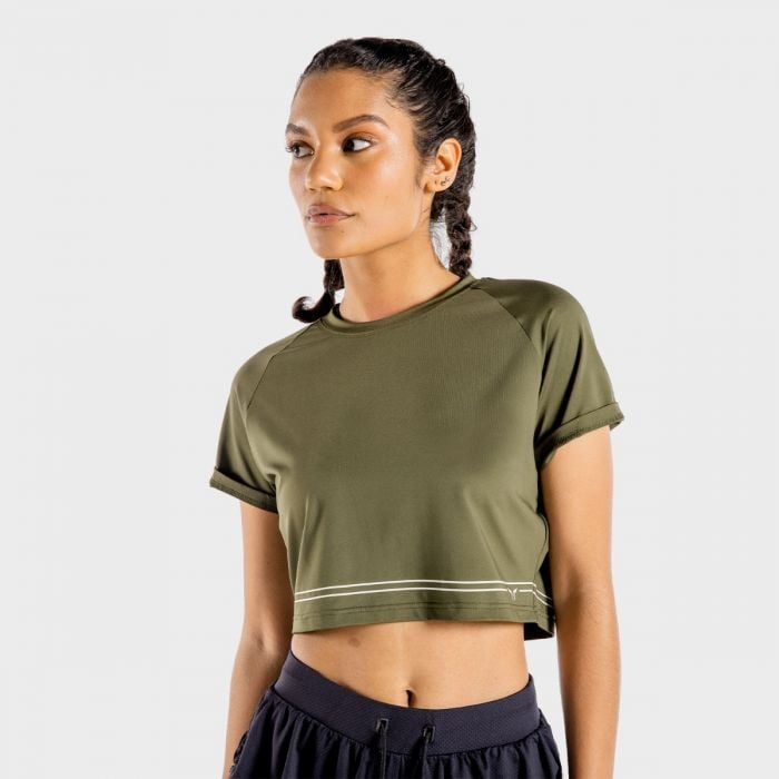 SQUATWOLF Dámske tričko Flux CropTop Khaki XS SQUATWOLF Dámske tričko Flux CropTop Khaki XS