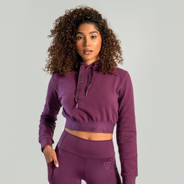 STRIX Dámska mikina Essential Cropped Hoodie Plum SS STRIX Dámska mikina Essential Cropped Hoodie Plum SS