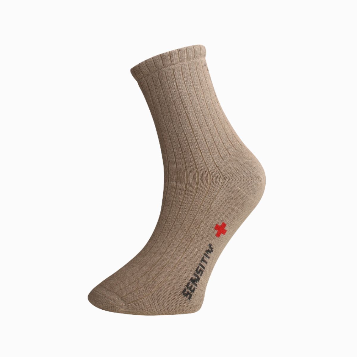 Ponožky pre osoby s objemnými nohami - béžové - Ovecha Veľkosť: L (35-38)