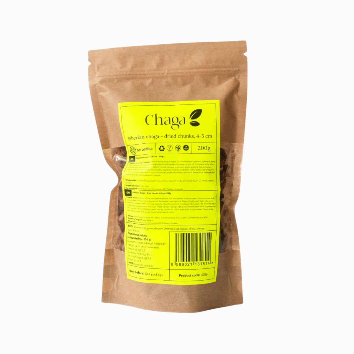 Čaga sibírska sušené kúsky (4-5 cm) - 200g - Herbatica