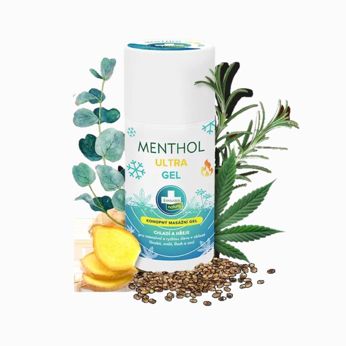 MENTHOL ULTRA GEL – konopný masážny gél s dvojitým efektom - 90 ml - Annabis