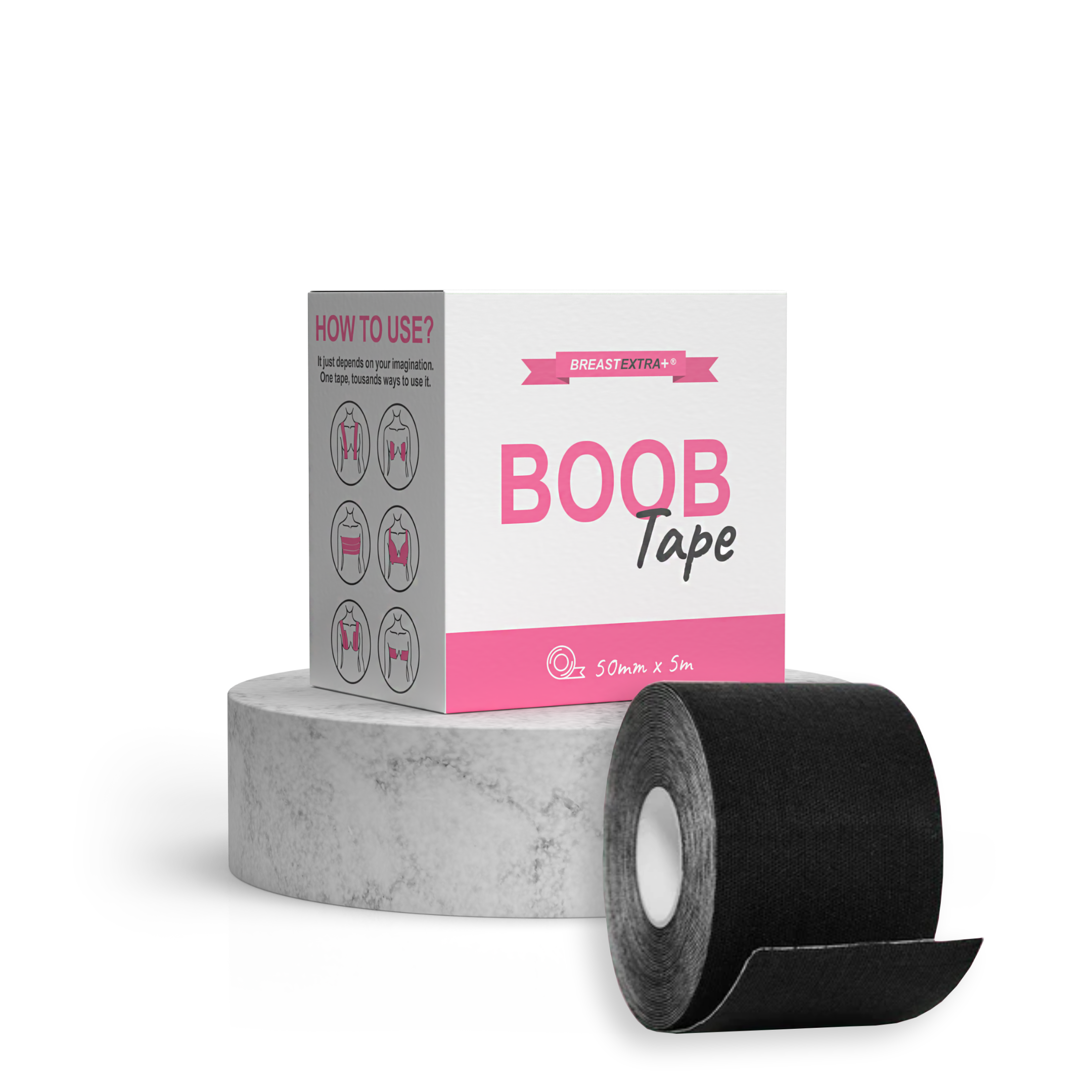 BreastExtra+ BOOB Tape (čierna) - špeciálna lepiaca páska na prsia