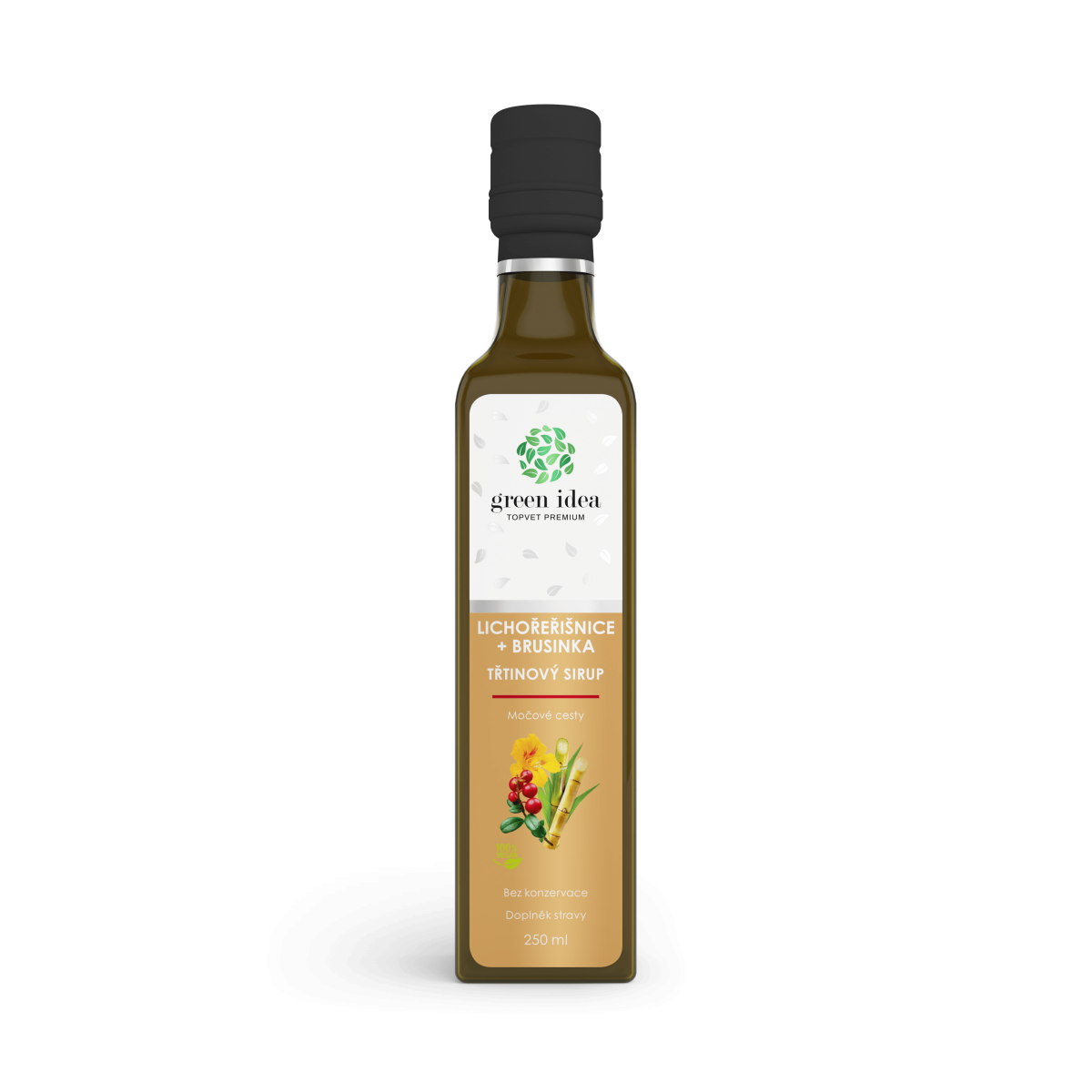 Kapucínka+brusnica – trstinový sirup 250 ml – Green idea
