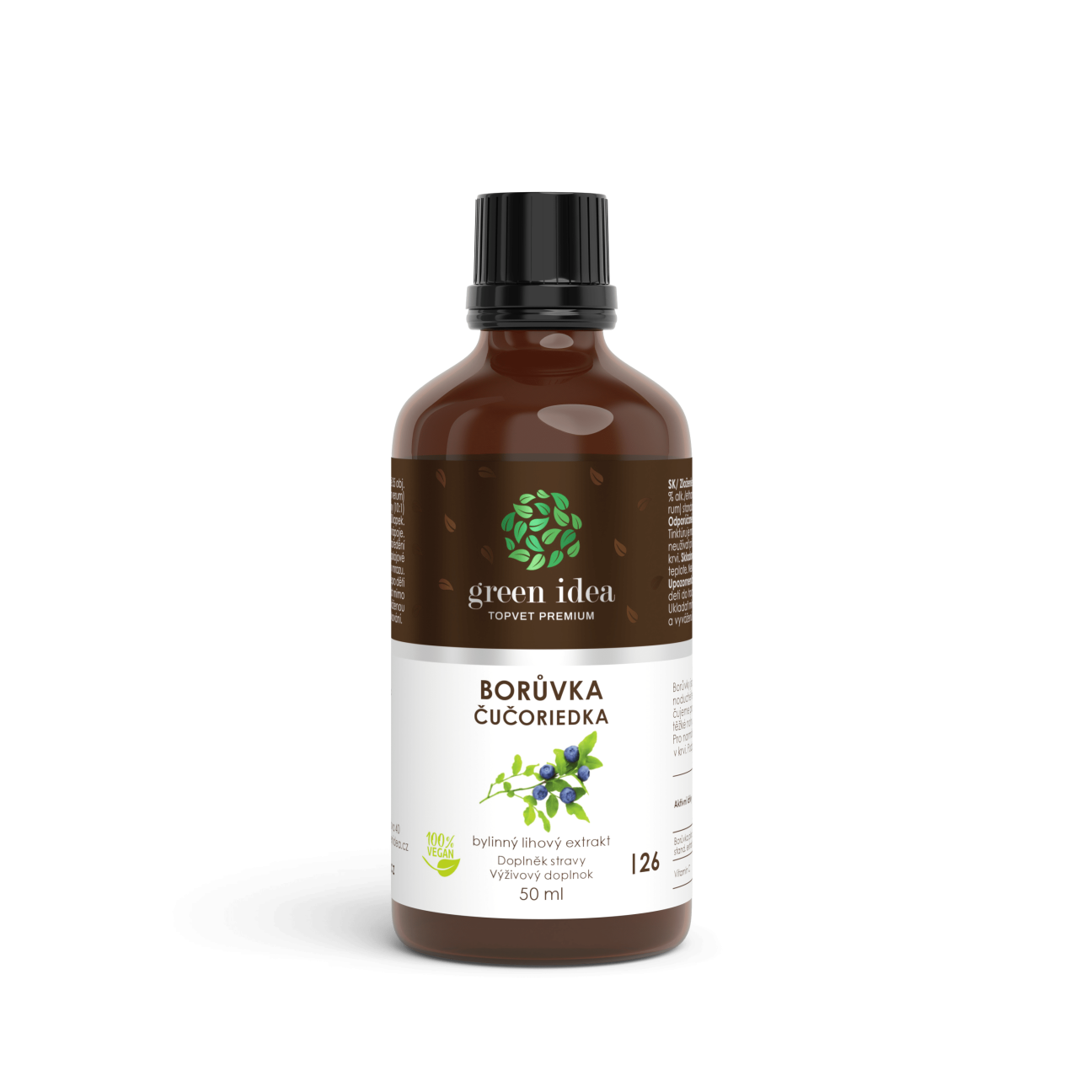 Čučoriedka – tinktúra – kvapky 50 ml – Green idea