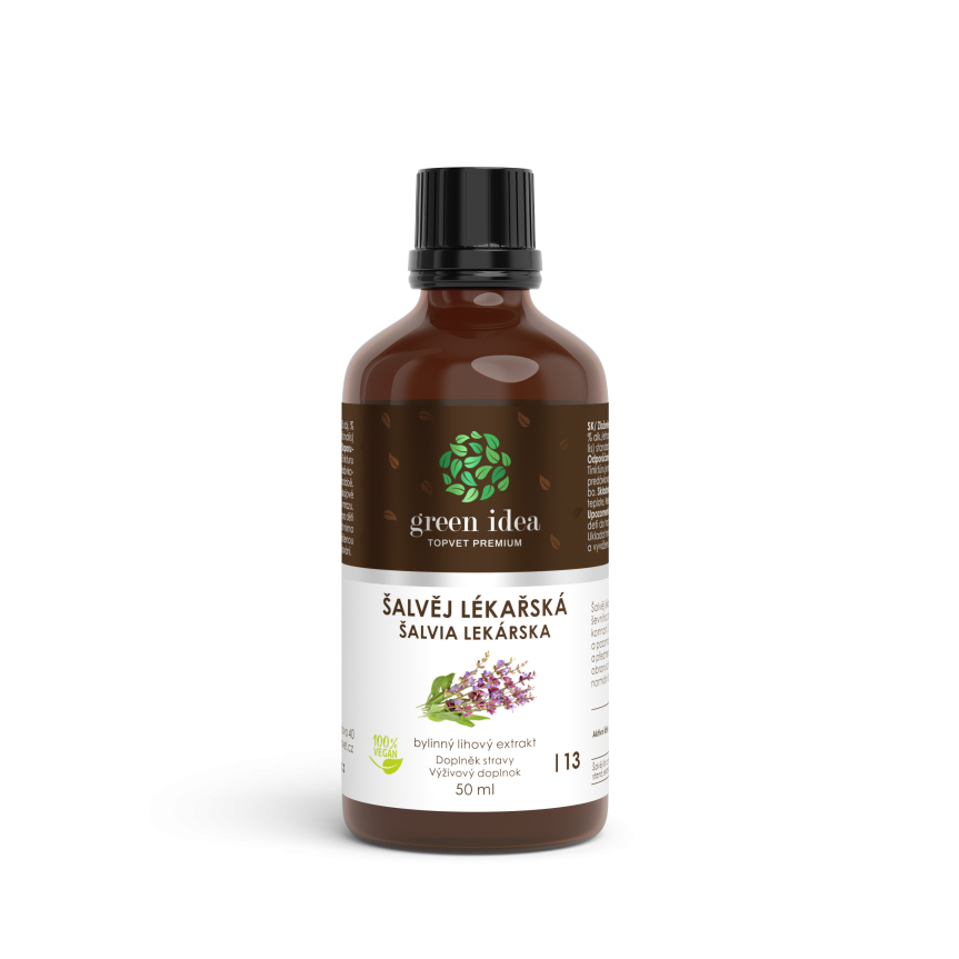 Šalvia lekárska – tinktúra – kvapky 50 ml – Green idea