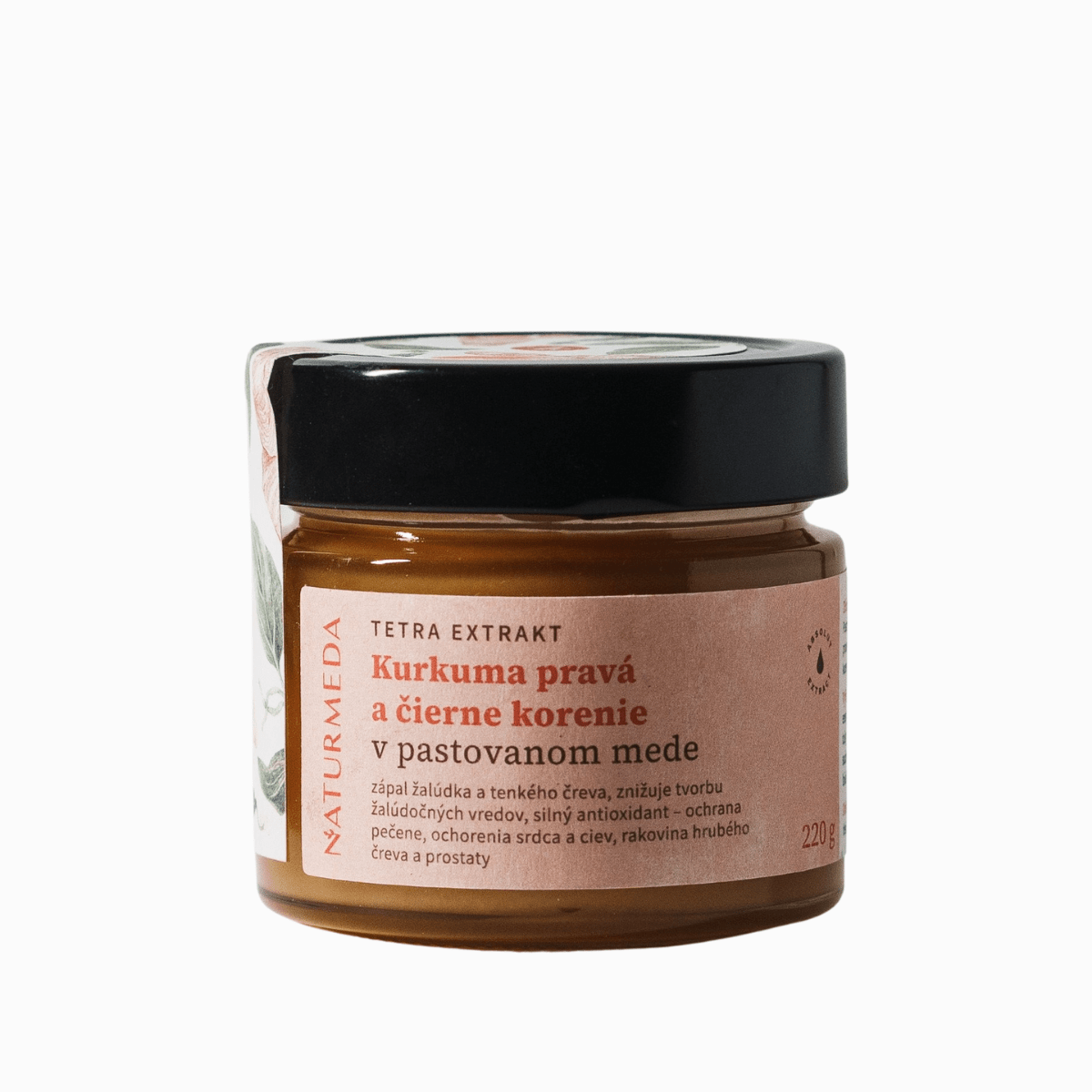 Terapeutický med s kurkumou a čiernym korením - 220g - Naturmeda