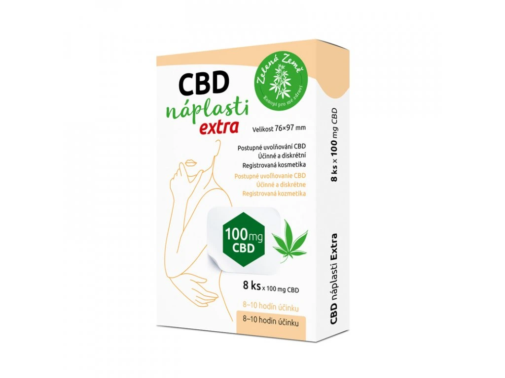 CBD náplasti extra veľké - balenie 8 ks - Zelená Země CBD náplasti extra veľké - balenie 8 ks - Zelená Země