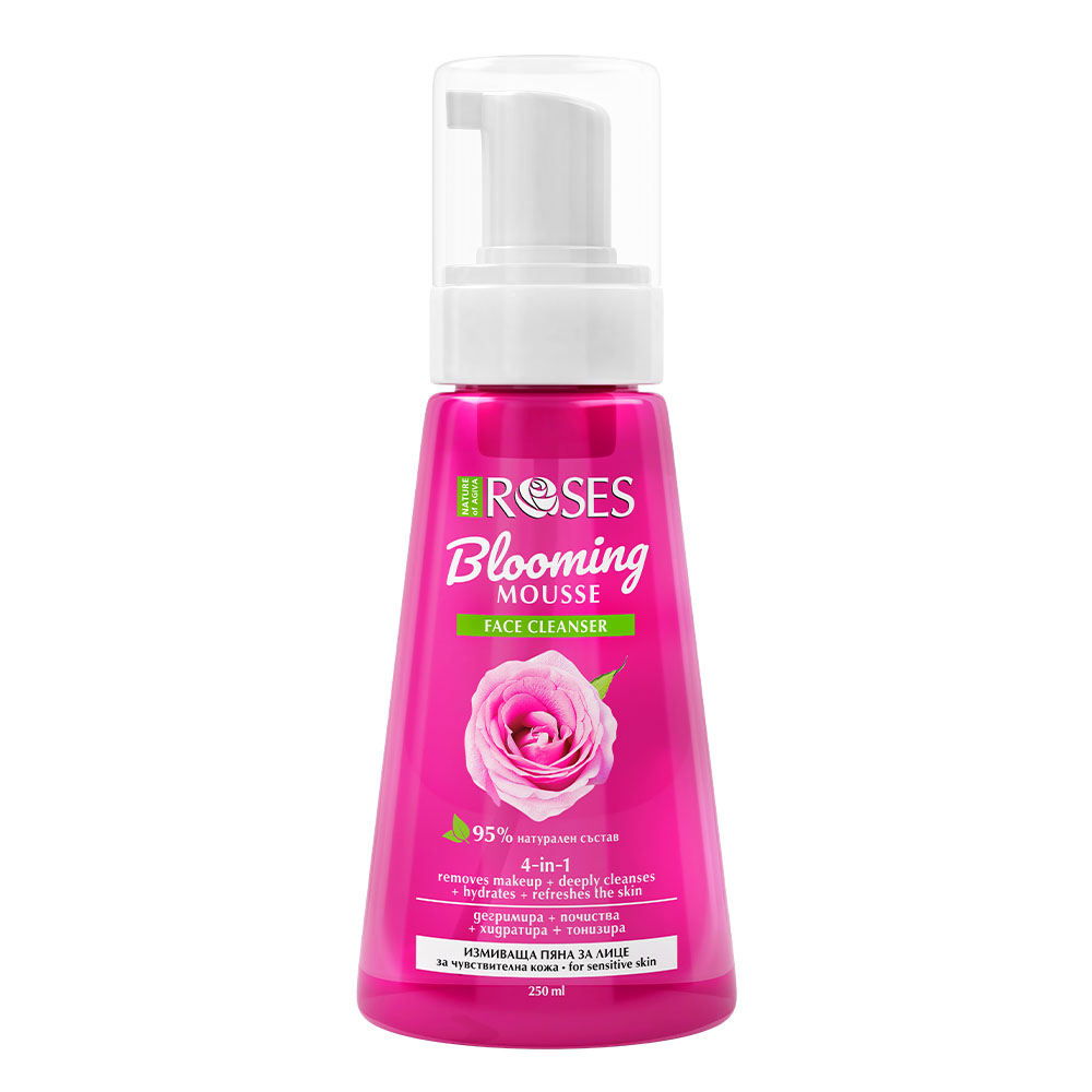 4v1 Rozjasňujúca pleťová pena ROSES 250 ml - NATURE OF AGIVA