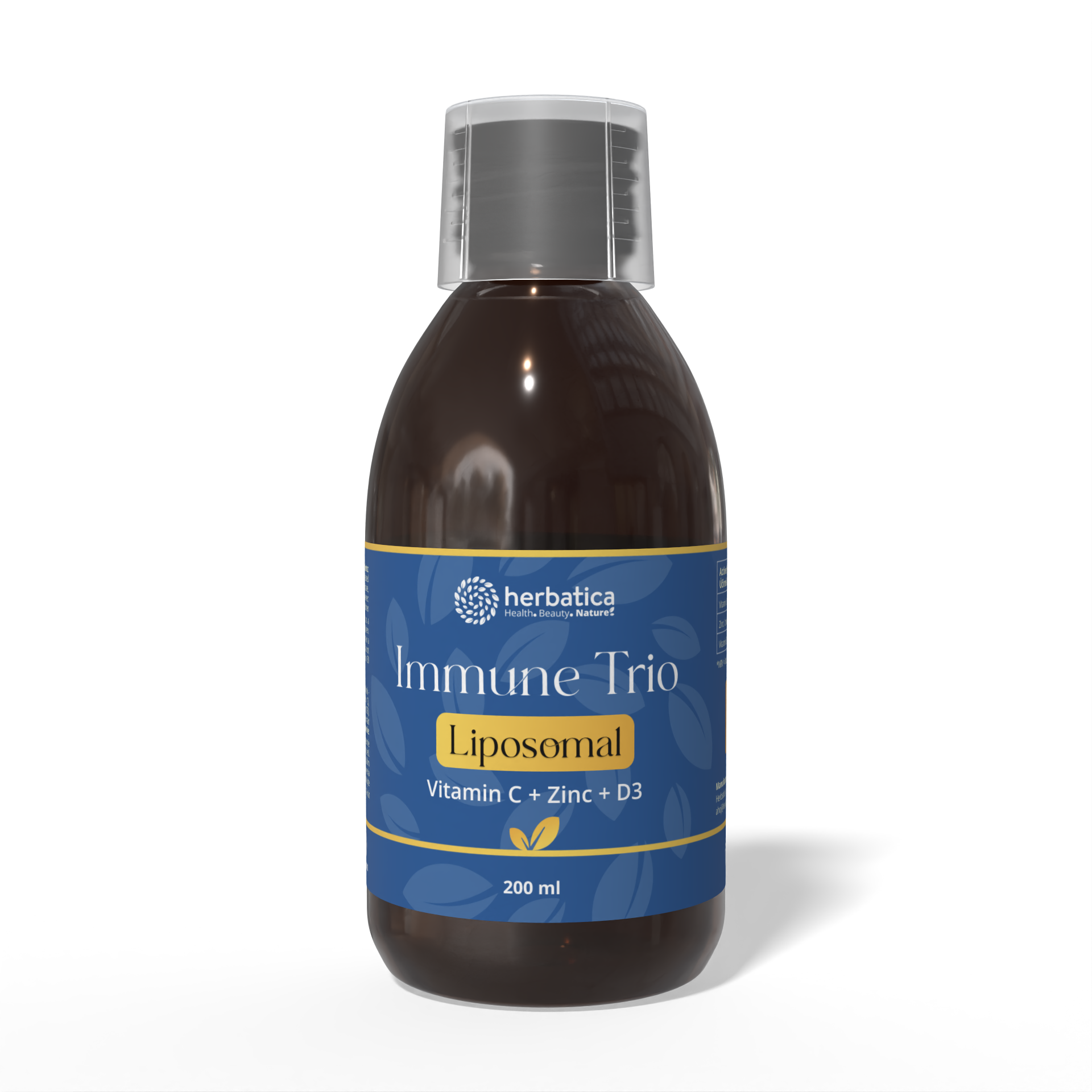 Lipozomálne Trio Imunita (Vitamín C + Zinok + D3) - 200 ml - Herbatica