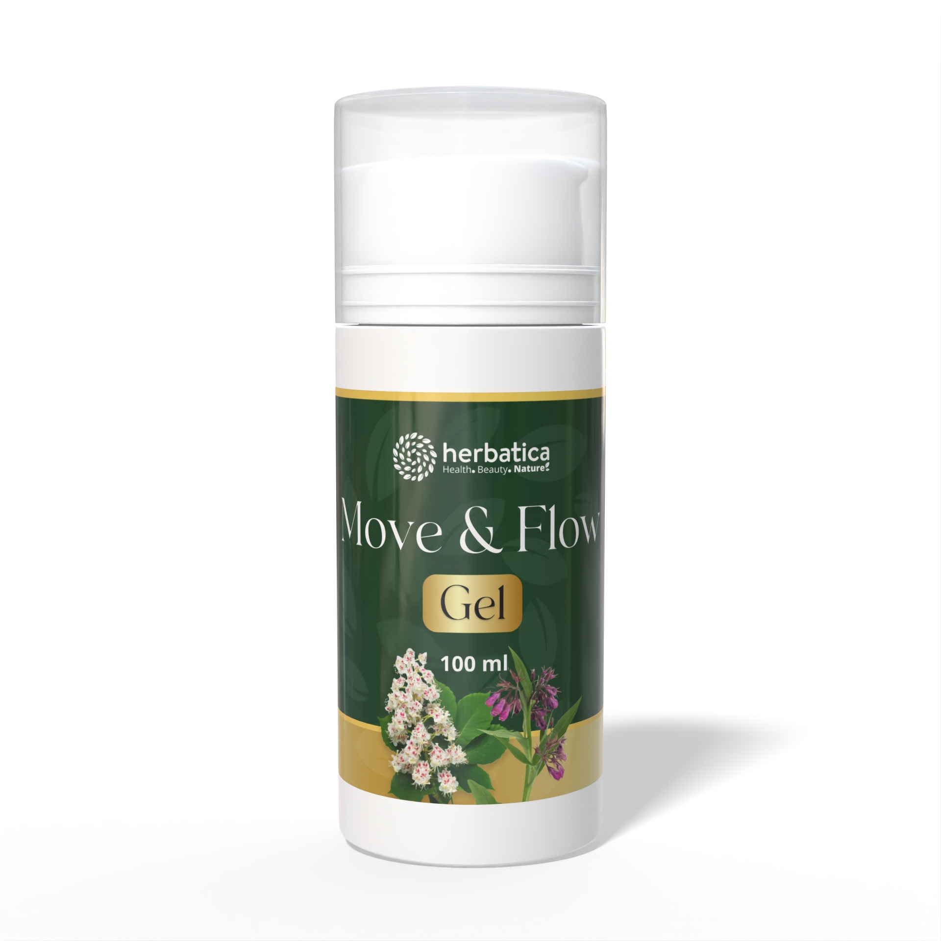 Move & Flow Gel – kostihojovo‑pagaštanový gél – 100 ml - Herbatica