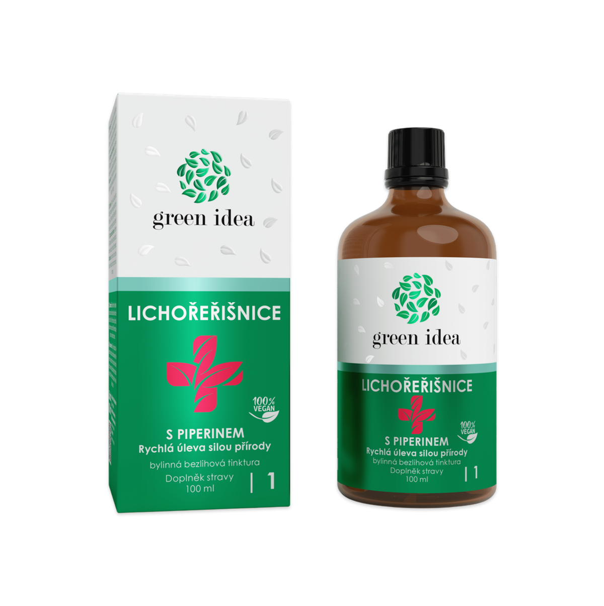 Kapucínka+ s piperínom – bezliehová tinktúra 100 ml – Green idea