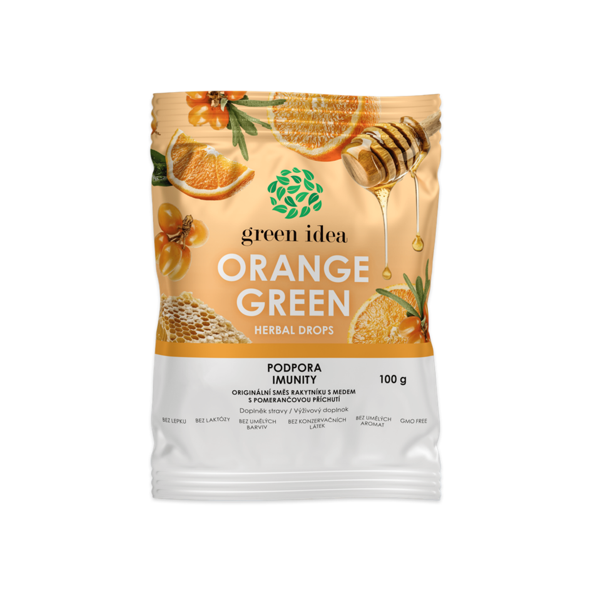Orange green – bylinné cukríky 100 g – Green idea