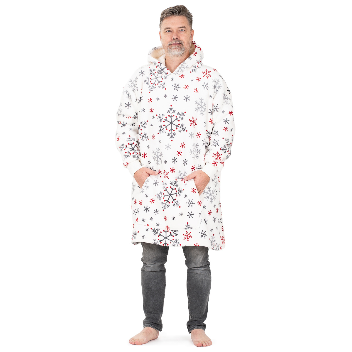 4Home Baránková mikina mikroplyš Snowflakes