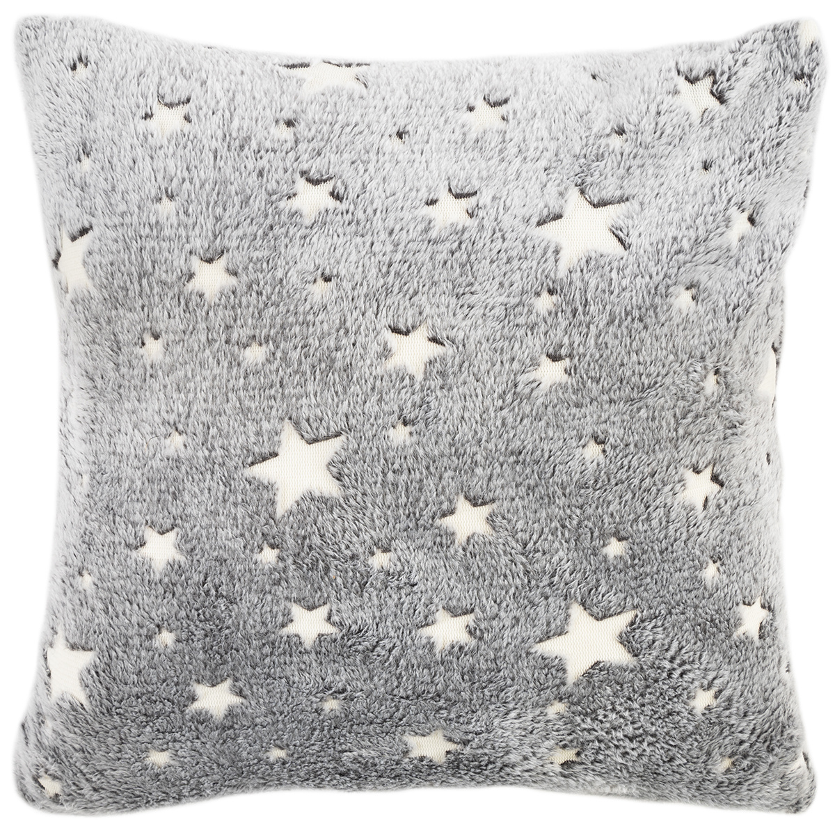 4Home Obliečka na vankúšik Stars svietiaca sivá