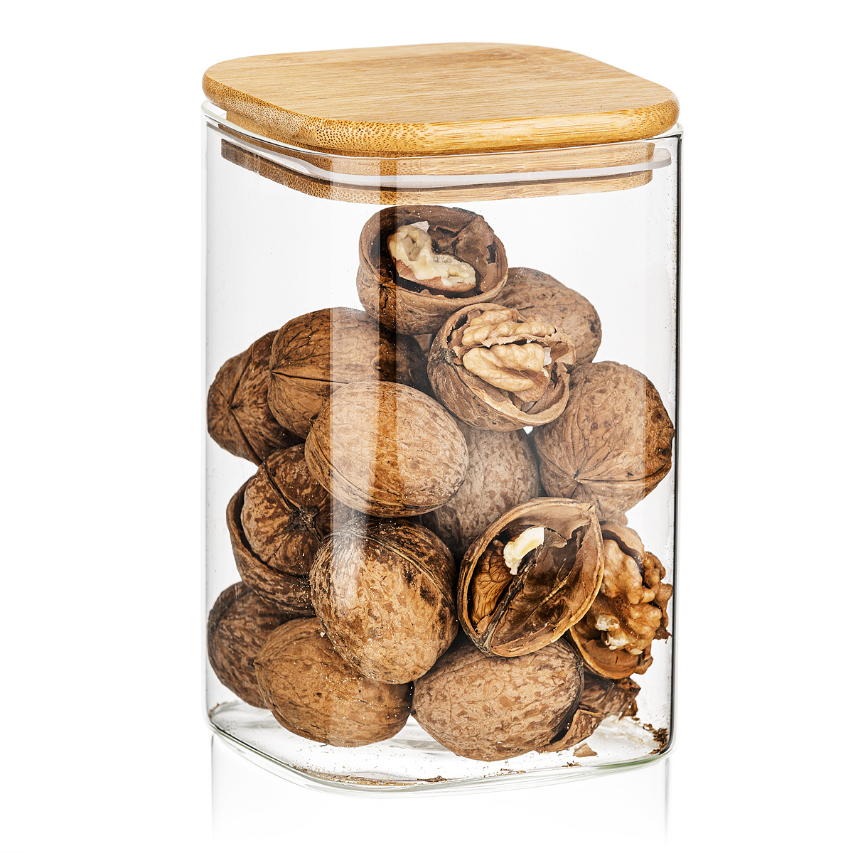 4Home Sklenená dóza na potraviny s vekom Bamboo