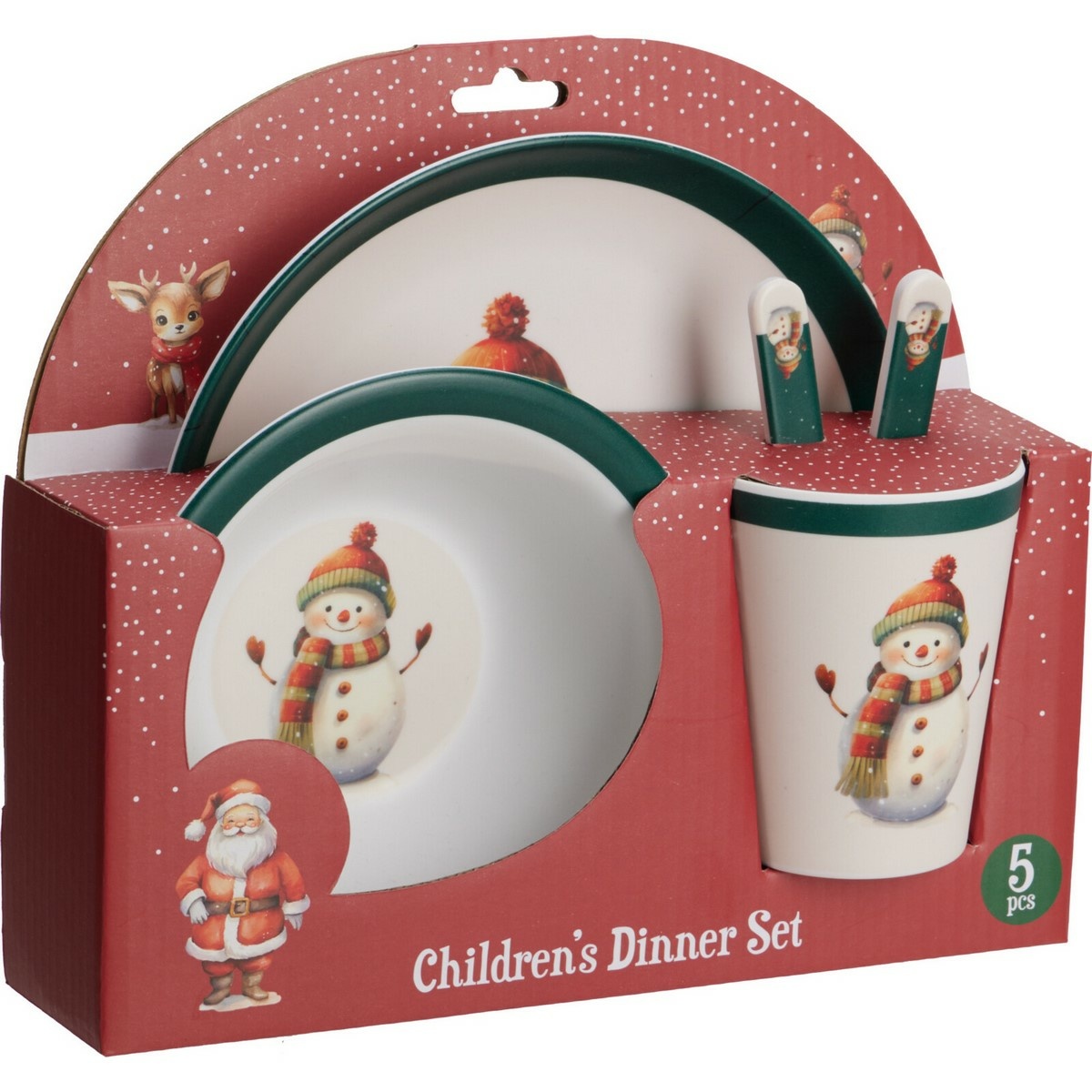 5-dielna detská jedálenská súprava z melamínu Snehuliak 5-dielna detská jedálenská súprava z melamínu Snehuliak