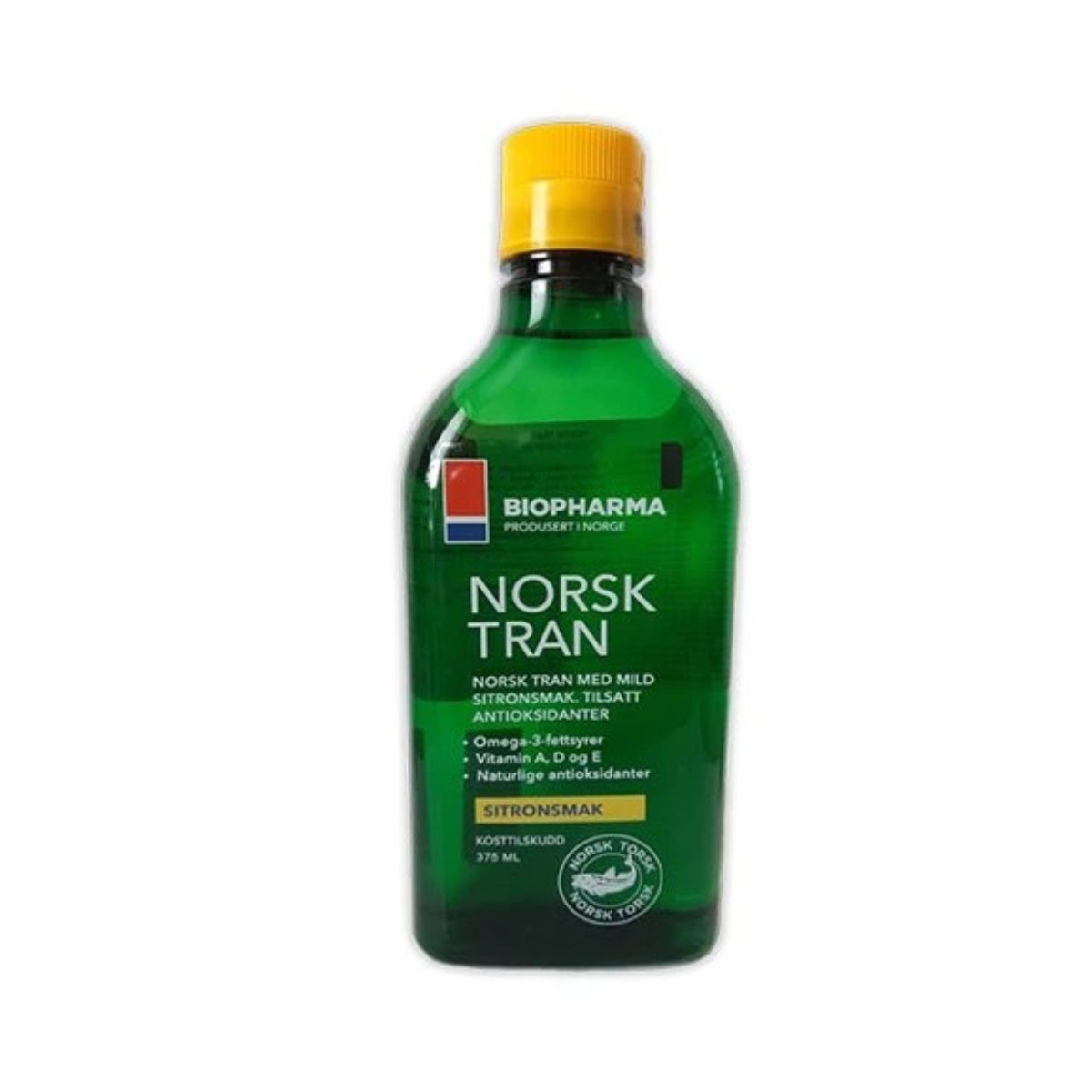 Nórsky rybí olej s prírodnou citrónovou príchuťou - Norsk Tran - Biopharma Objem: 375 ml