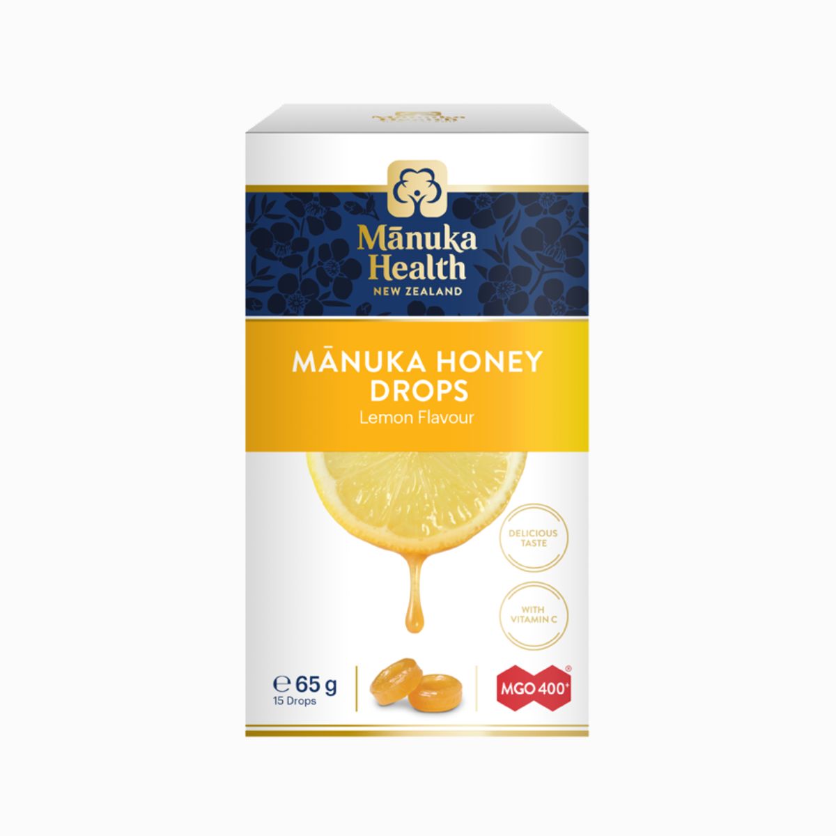 Manuka Health Cukríky s Manuka medom MGO™ 400+ citrón Hmotnosť: 65 g