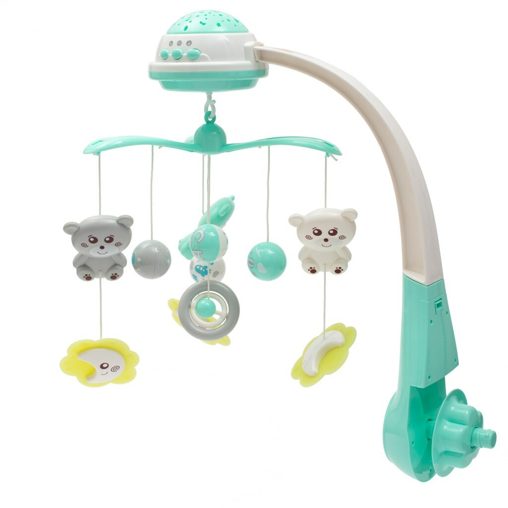 Kolotoč nad postieľku so svetelným projektorom Baby Mix mätový Kolotoč nad postieľku so svetelným projektorom Baby Mix mätový