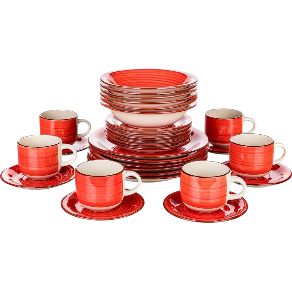 Banquet 30-dielna jedálenská súprava Spiral ​Red