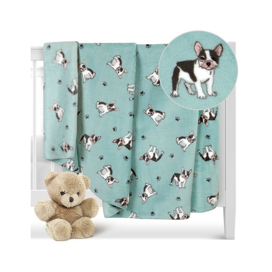 Bellatex Detská prikrývka Ella Buldoček modrá