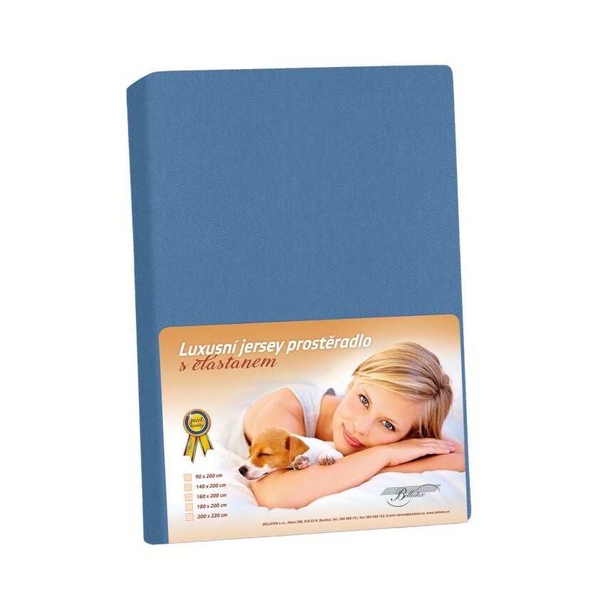 Bellatex Jersey prestieradlo s elastanom tmavomodrá