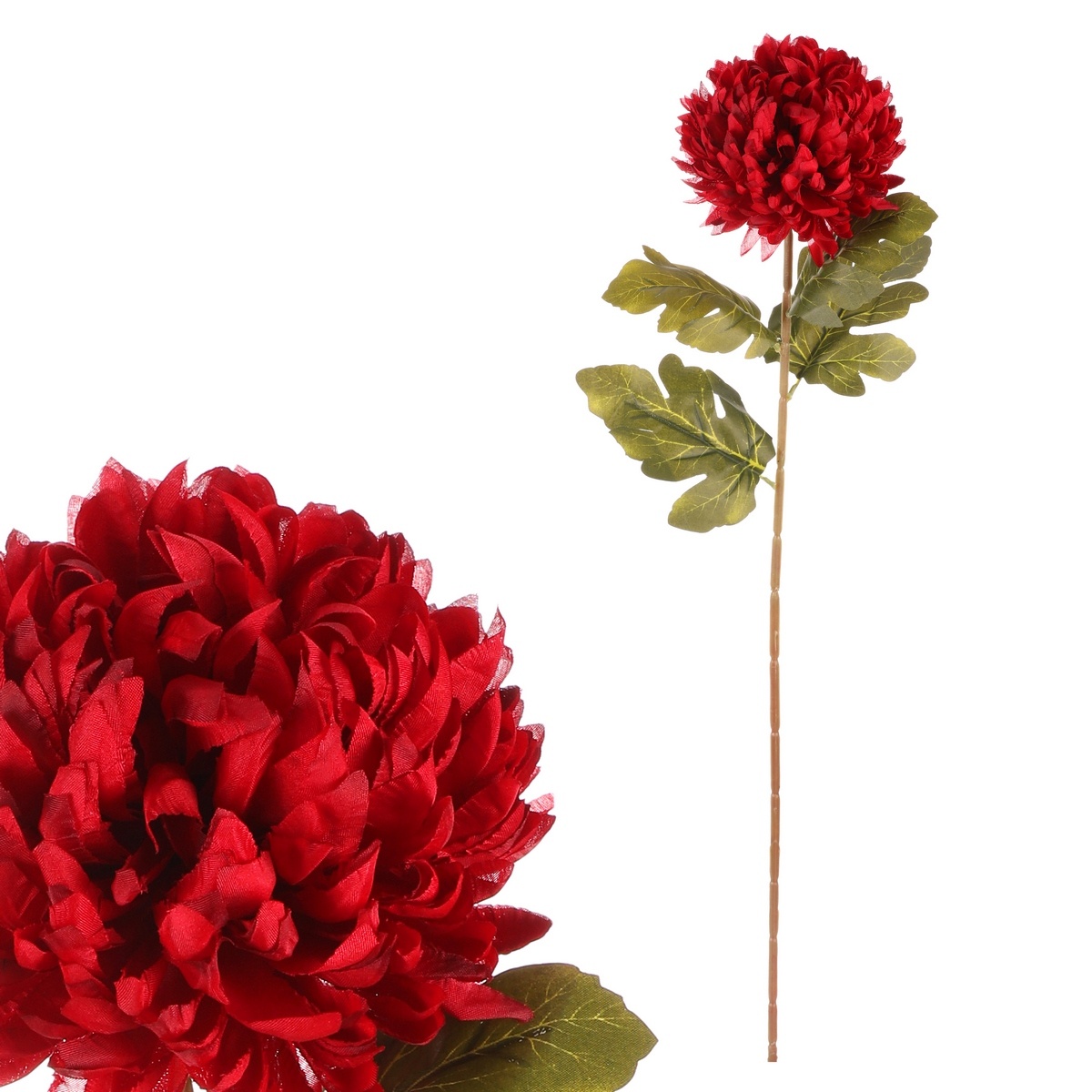 Chryzantéma červená - umelý rezaný kvet