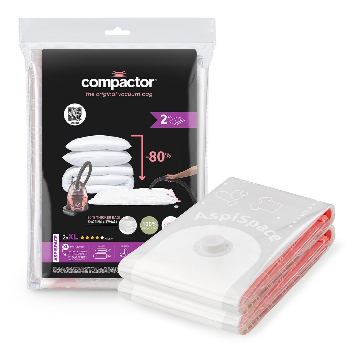 Compactor 2-dielna sada vákuových úložných vriec Bag Aspispace XL
