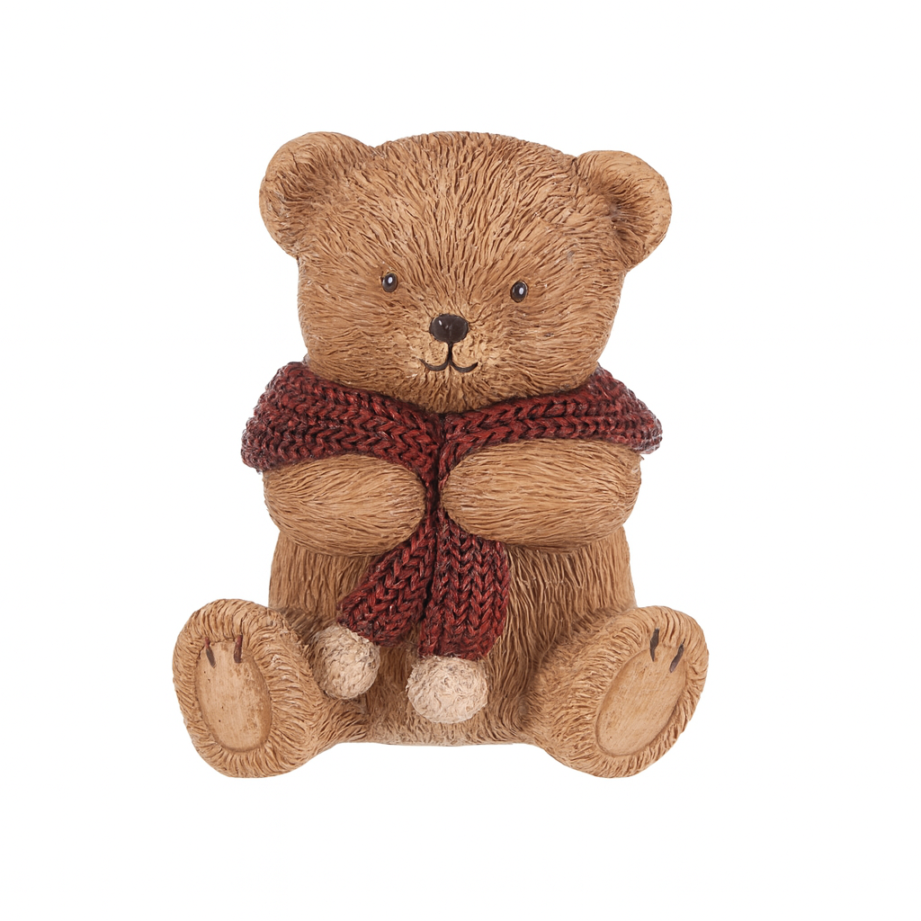 Dekorácia Medveď s červeným šálom Dekorácia Medveď s červeným šálom