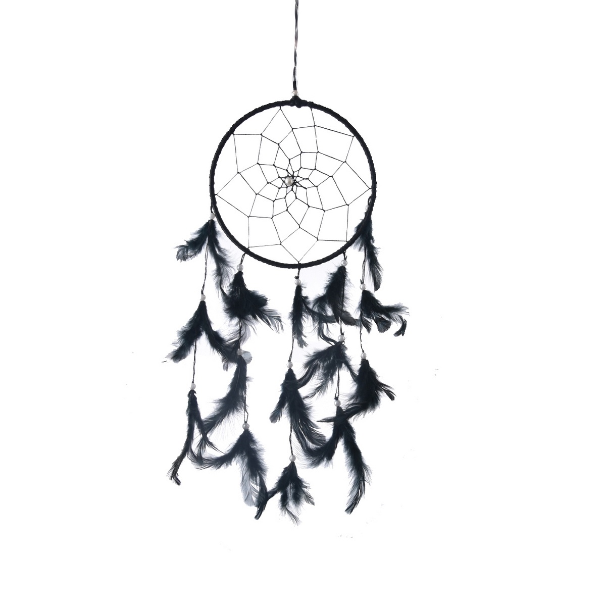 InDecor Bavlnený lapač snov s pierkami čierna