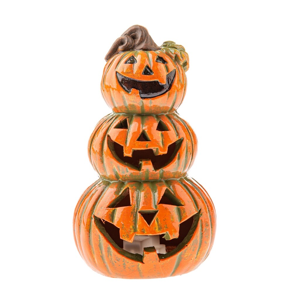 Jesenná keramická dekorácia Tri tekvice s tvárou