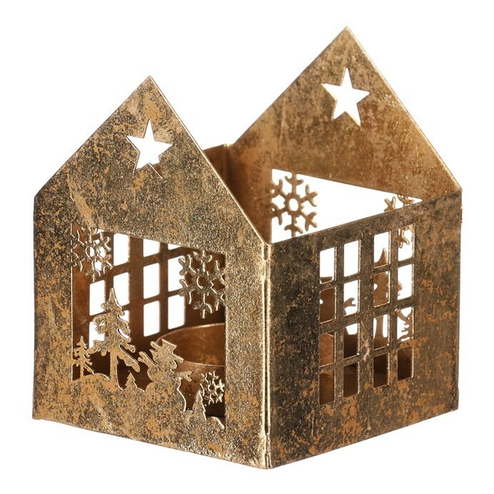 Kovový svietnik Domček Kovový svietnik Domček