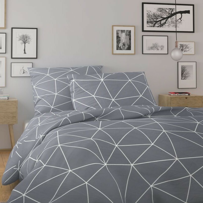 Kvalitex Bavlnené obliečky Nordic Grid sivá