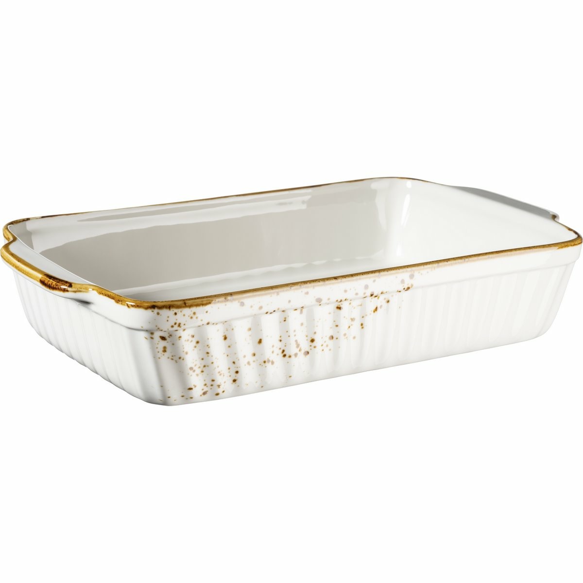 Mäser Zapekací mísa Pintar White hnedé bodky 36