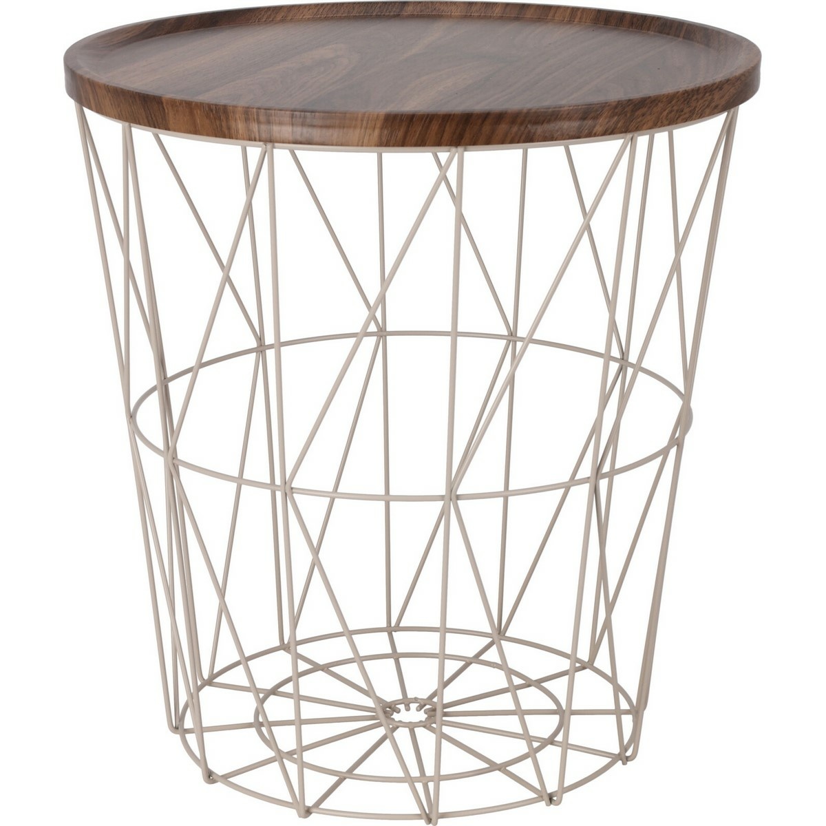 Odkladací drôtený stolík s MDF doskou 37 x 39 cm