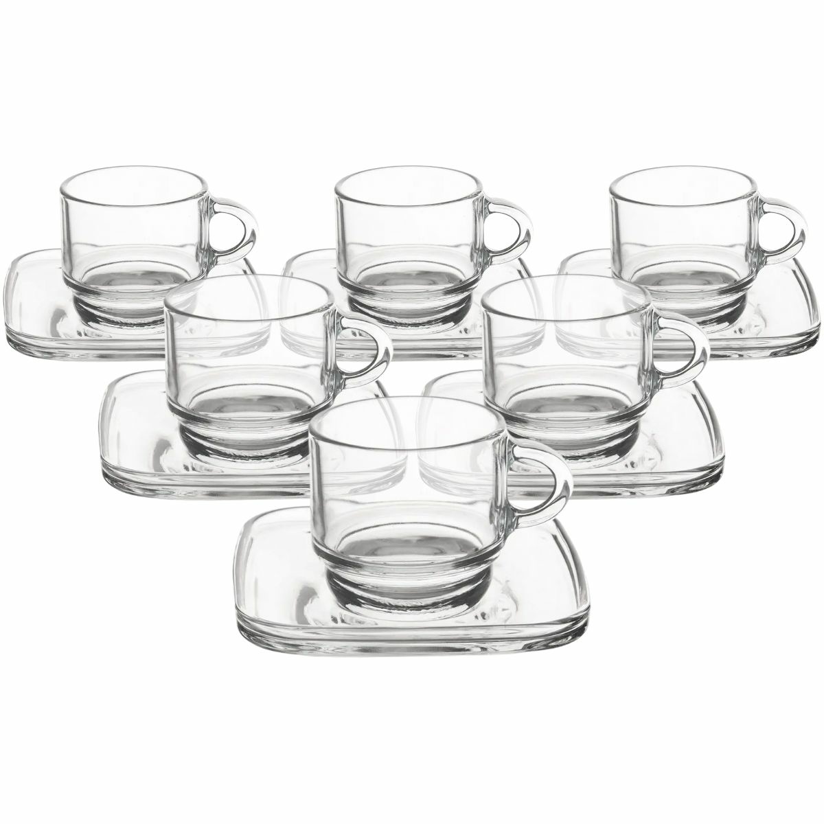 Orion Sada sklenených hrnčekov s podšálkou Cozy 6