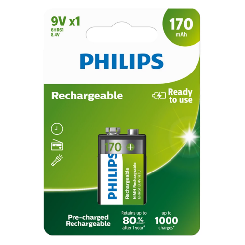 Philips Nabíjacia batéria 9 V Philips Nabíjacia batéria 9 V