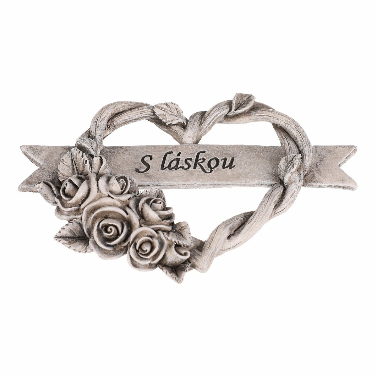 Pietna dekorácia Srdce s ružami a stuhou Pietna dekorácia Srdce s ružami a stuhou