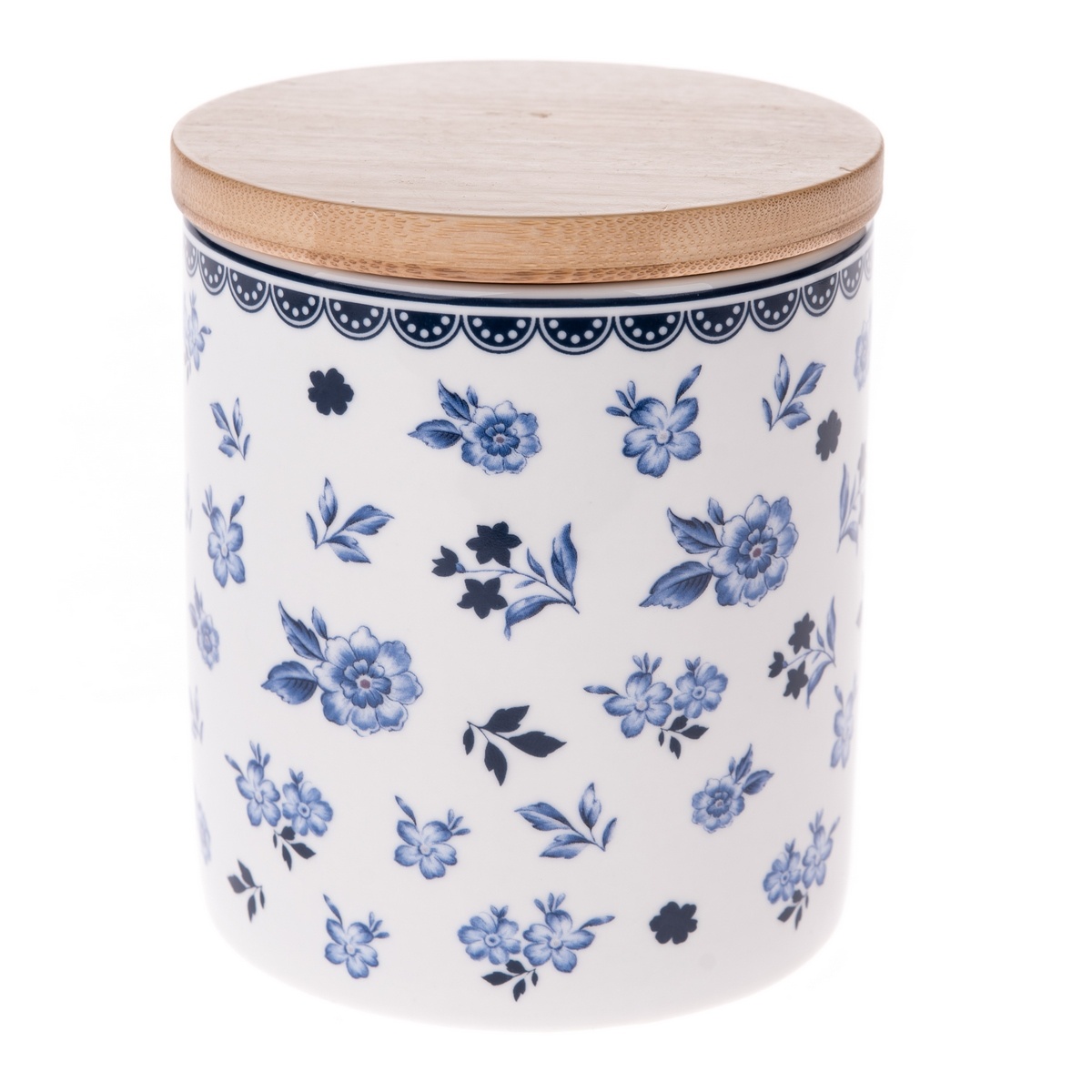 Porcelánová dóza s bambusovým viečkom Floral