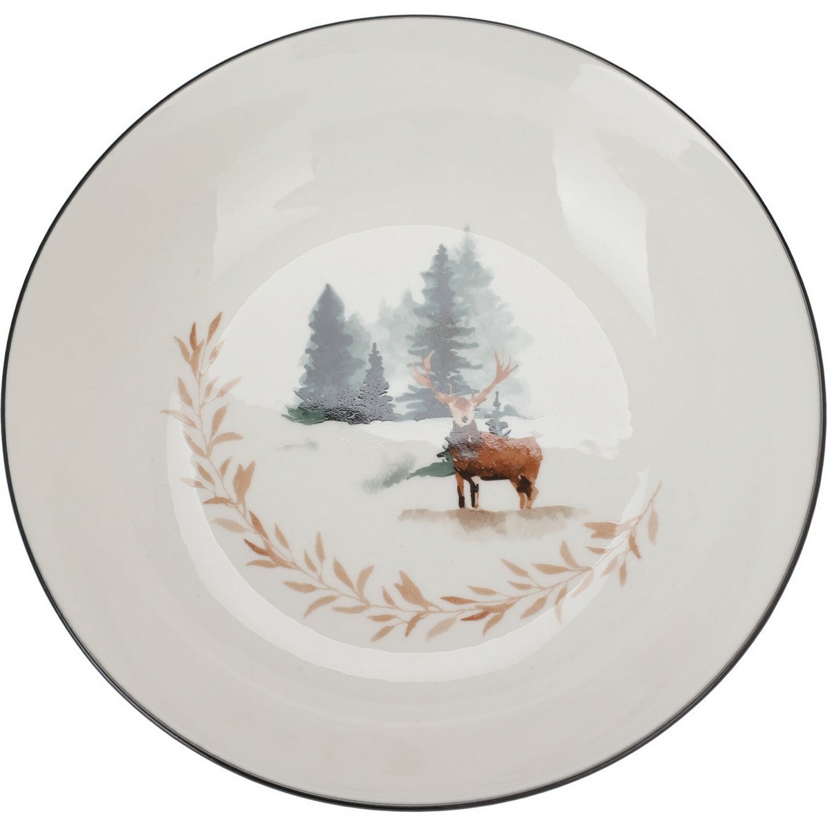 Porcelánový hlboký tanier Winter Deer