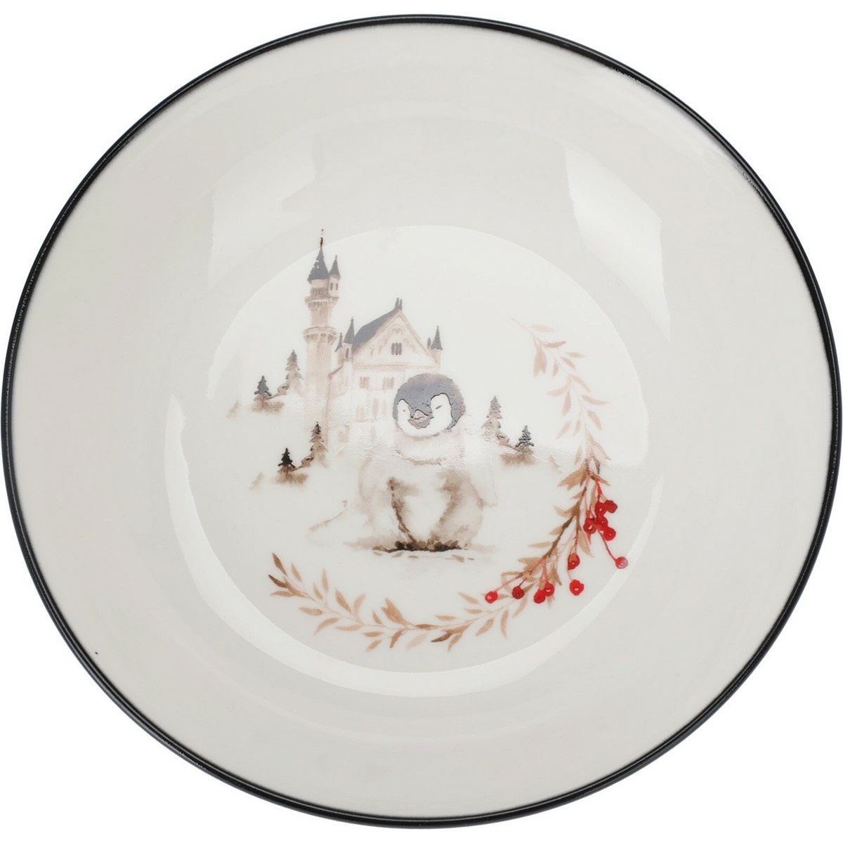 Porcelánový hlboký tanier Winter Penguin Porcelánový hlboký tanier Winter Penguin