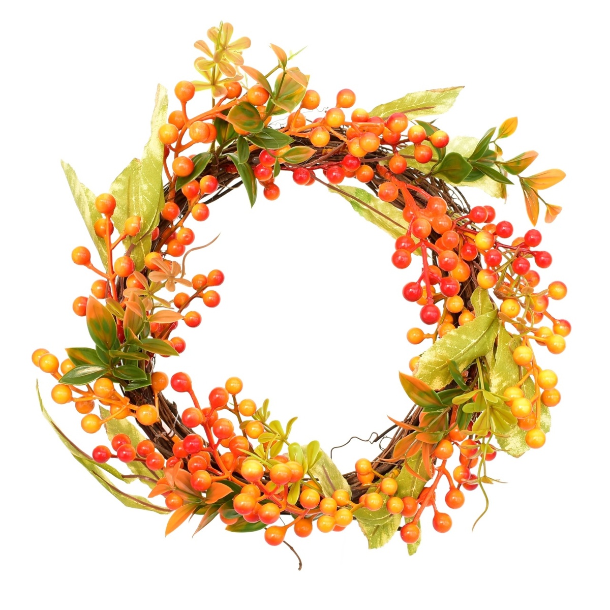 Prútený veniec s umelými jarabinami