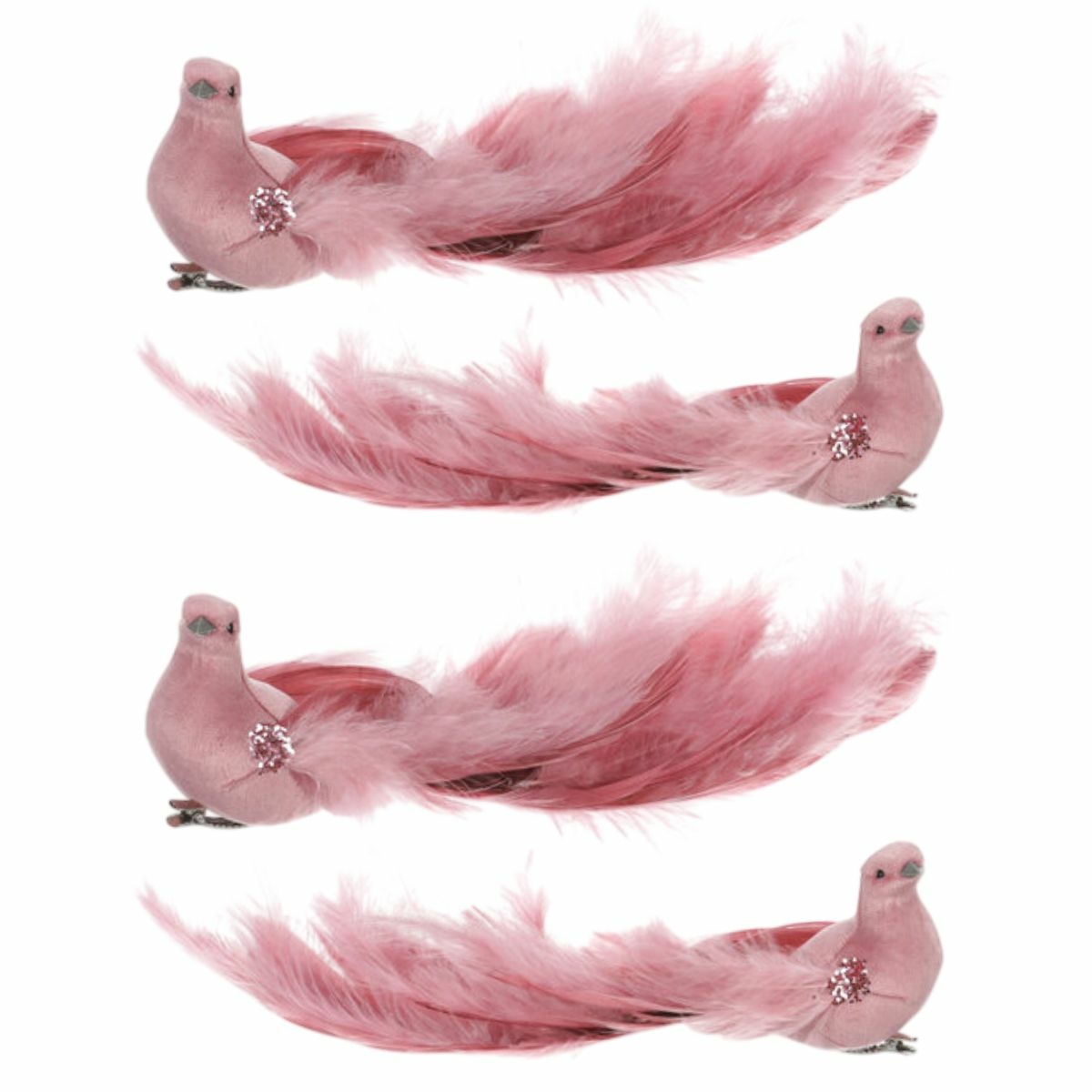 Ružový páv s klipom