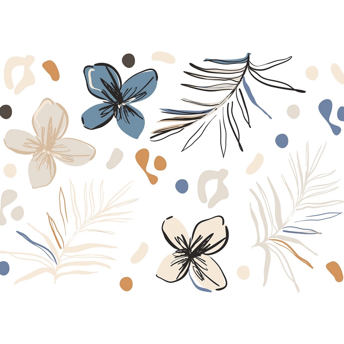 Samolepiaca dekoracia Vector Graphics Florals