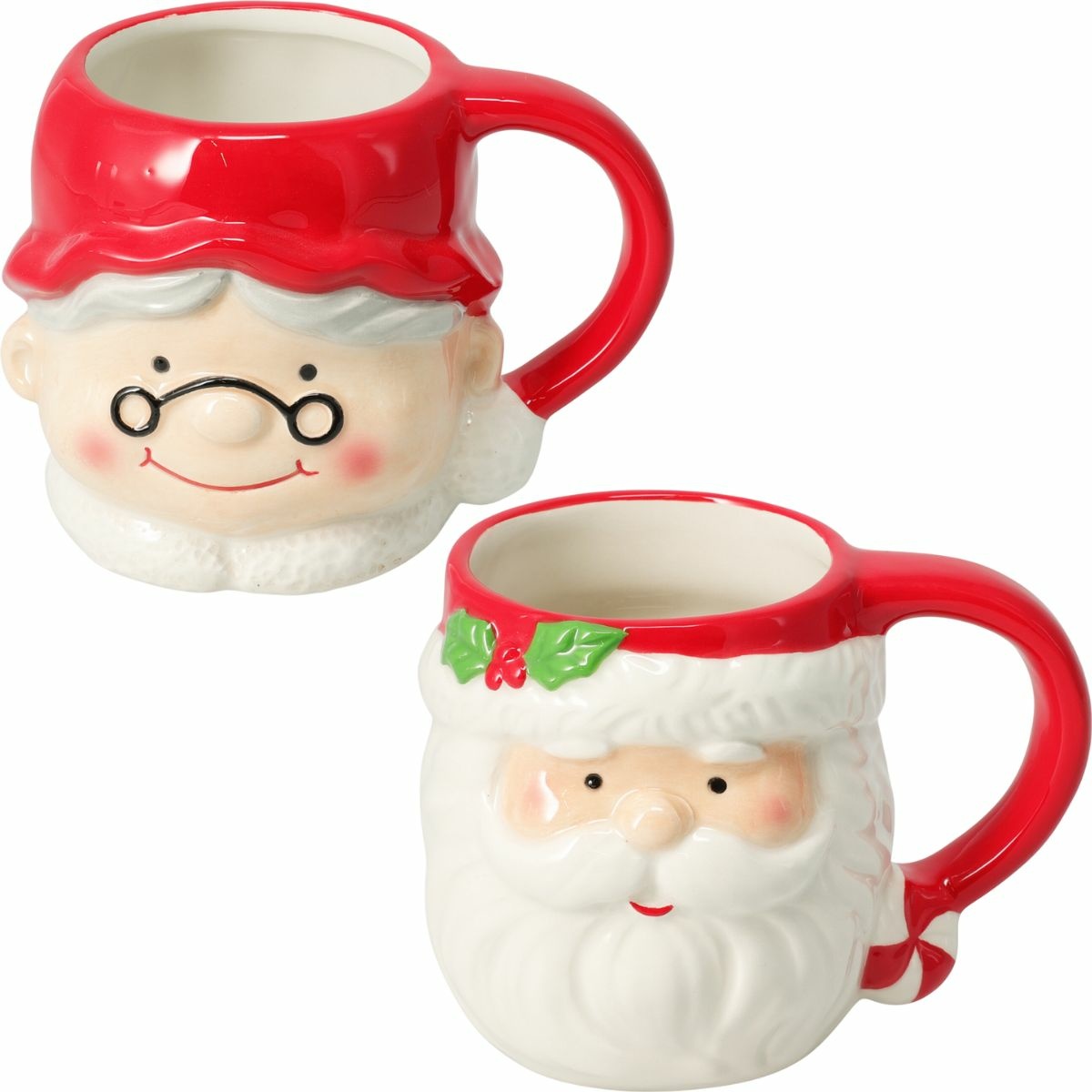 Súprava 2 keramických hrnčekov Mr. & Mrs. Claus 440 ml