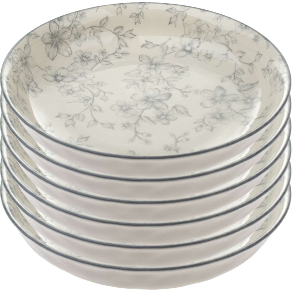 Súprava 6 hlbokých tanierov Nežné kvety 20 cm Súprava 6 hlbokých tanierov Nežné kvety 20 cm
